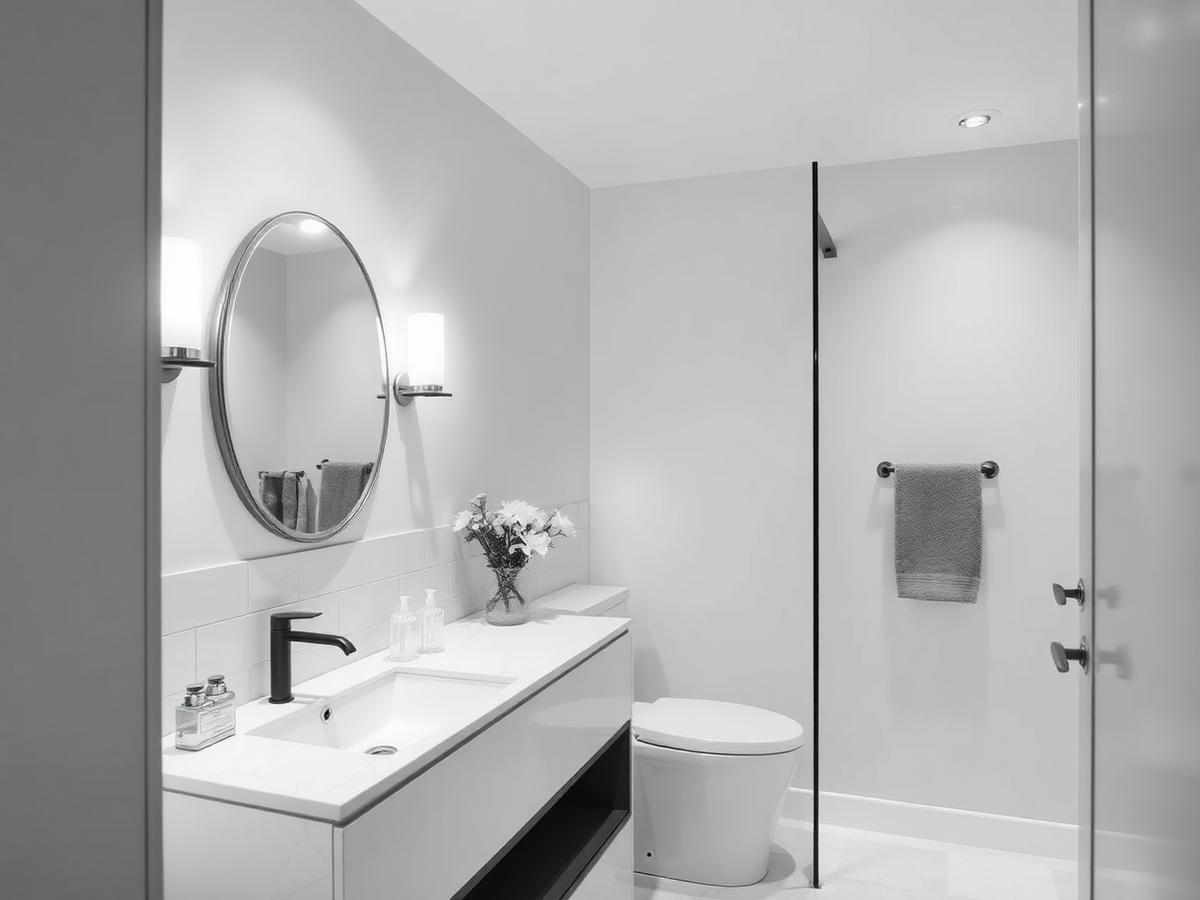 A finished bathroom we plumbed
